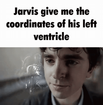 Jarvis Give Me The Coordinates Of His Left Ventricle Meme GIF