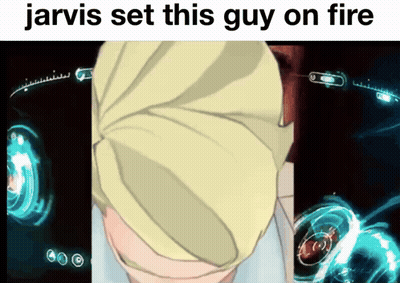 Jarvis Set This Guy On Fire With A Picture Of A Man 'S Head GIF