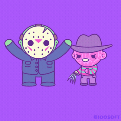 Jason Voorhees And Freddy Krueger Cartoon GIF