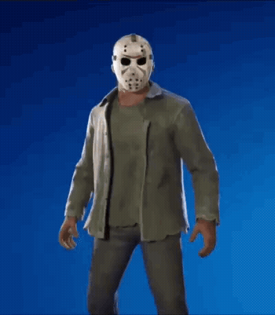 Jason Voorhees Holding Chainsaw And False Sign GIF