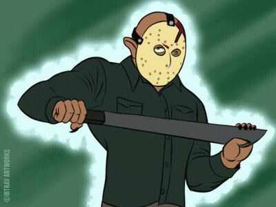 Jason Voorhees Holding Machete GIF