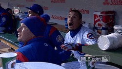 Javier Baez Opening Mouth Widely