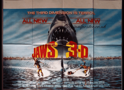 Jaws 3D Shark Water Skiing Poster GIF