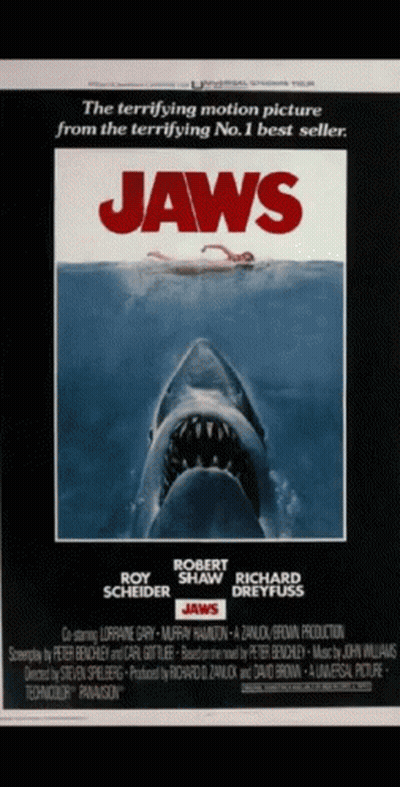 Jaws Movie Poster Roy Scheider Robert Shaw Richard Dreyfuss GIF