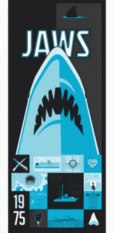 Jaws Poster With Shark And 75 GIF