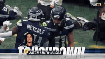 Jaxon Smith And Metcalf Celebrate A Touchdown GIF
