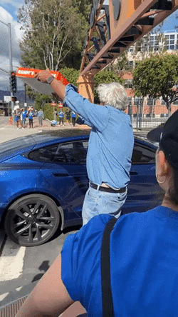 Jay Leno Getting Donuts GIF