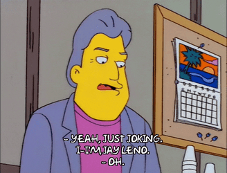 Jay Leno Simpsons Just Joking GIF