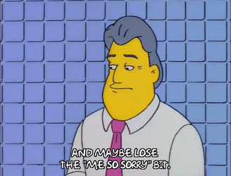 Jay Leno Simpsons Lost And Say Sorry GIF