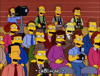 Jay Leno Simpsons Nonchalant Moment GIF