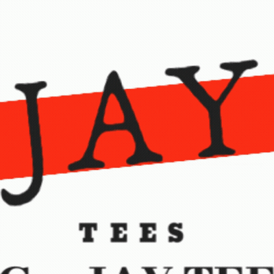 Jay Tees Logo Red And White Strip GIF