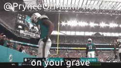 Jaylen Waddle Celebration On Your Grave Meme GIF
