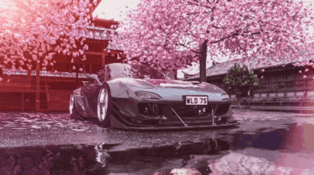 Jdm Black Mazda RX7 Sakura GIF