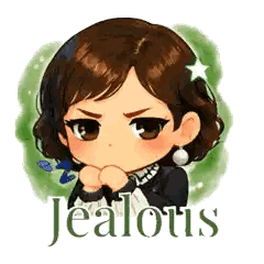 Jealous Cartoon Girl Sticker