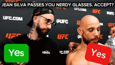 Jean Silva Passes Nerdy Glasses Accept UFC.com GIF