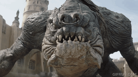 Jedi Mind Trick Yoda Hypnotizing Rancor GIF