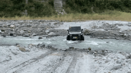 Jeep Accrossing The River GIF