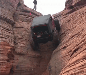 Jeep Climbing A Cliff GIF