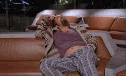 Jeffrey Lebowski Lying On A Sofa Still Waiting GIF