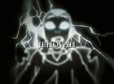 Jehovah On Black Background With Lightning GIF