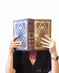 Jen Robbins With Book GIF