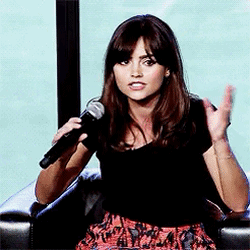 Jenna Coleman Talking In Microphone GIF