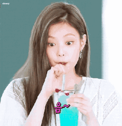 Jennie Drinking Her Juice GIF