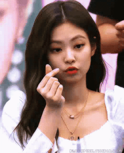 Jennie Kim Smile And Finger Heart GIF
