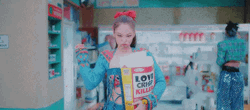 Jennie Throwing Popcorn GIF