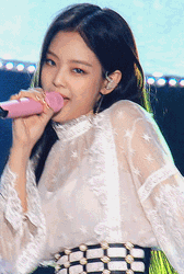 Jennie White Blouse GIF