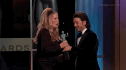 Jennifer Coolidge Receiving Her Trophy Sag Awards GIF