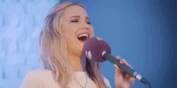 Jennifer Lawrence Laughter On Microphone GIF