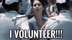 Jennifer Lawrence Screams To Volunteer GIF