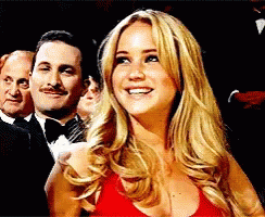 Jennifer Lawrence Smiling In Oscars GIF