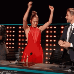 Jennifer Lopez Dancing In Red Dress GIF