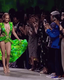 Jennifer Lopez Wearing Sexy Green Gown GIF