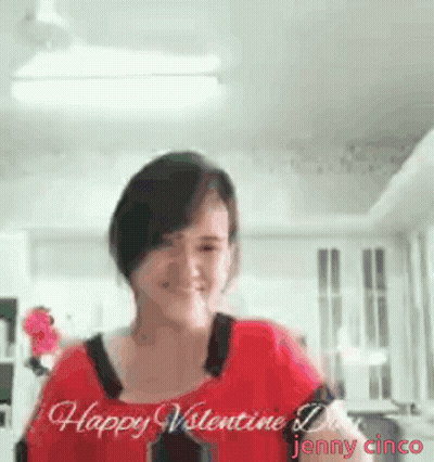 Jenny Cinco Sending Valentine's Day Greeting GIF