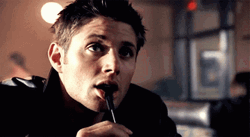 Jensen Ackles American Actor Bite Pen Smile GIF