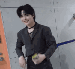 Jeongin Running So Excited Meme GIF
