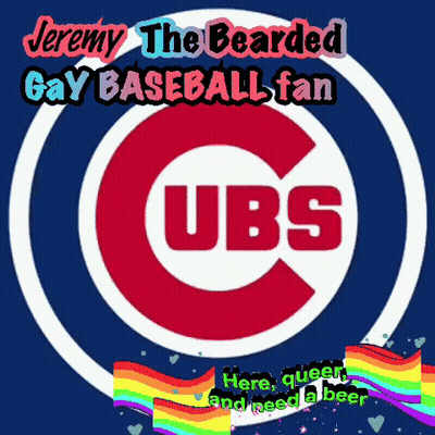 Jeremy Bearded Gay Baseball Fan Cubs Poster GIF