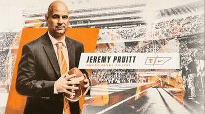 Jeremy Pruitt Tennessee Football Coach Holding Football GIF