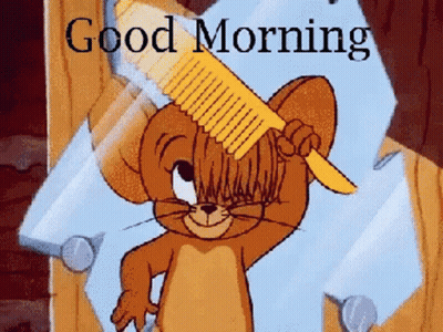 Jerry From Tom And Jerry Combing Hair GIF