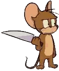 Jerry From Tom And Jerry Is Holding A Knife . Sticker