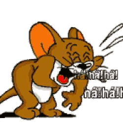 Jerry From Tom And Jerry Is Laughing With The Words Nahha Written Below Him Sticker
