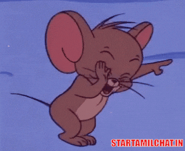 Jerry From Tom And Jerry Is Pointing At Something In A Cartoon GIF