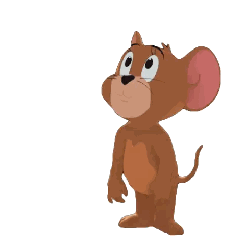 Jerry From Tom And Jerry Is Standing In Front Of A Speech Bubble That Says " Haha " Sticker