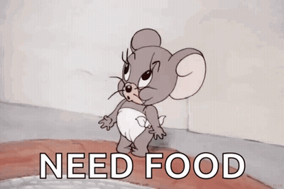 Jerry From Tom And Jerry Is Wearing A Diaper And Says " Need Food " GIF