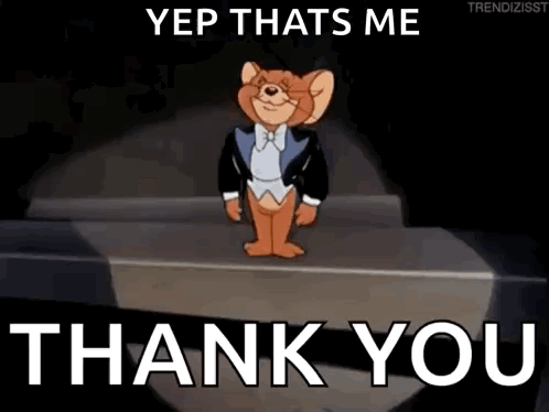 Jerry From Tom And Jerry Is Wearing A Tuxedo And Bow Tie And Is Standing On A Stage . GIF