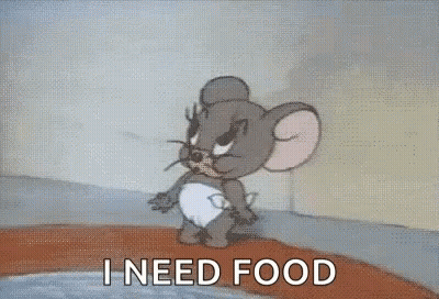 Jerry From Tom And Jerry Is Yawning And Saying I Need Food . GIF