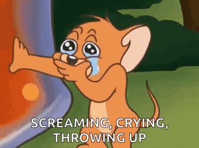 Jerry From Tom And Jerry Screaming Crying Throwing Up GIF